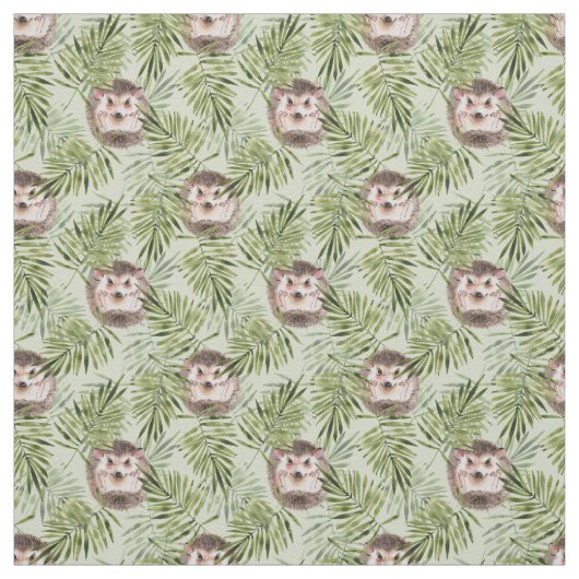 Egel en groene bladeren stof (Swatch)