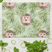 Egel en groene bladeren theedoek (Gevouwen)