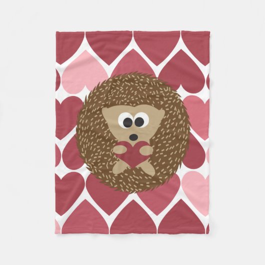 Egel en harten fleece deken (Voorkant)