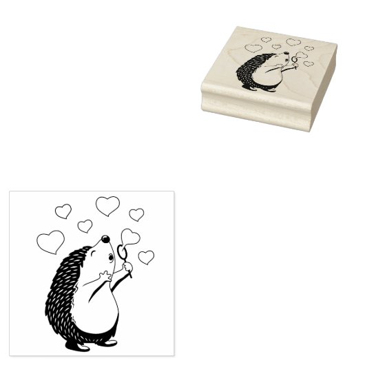 Egel en harten rubberstempel (Gestempeld)