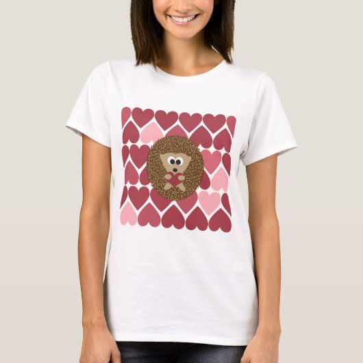 egel en harten t-shirt (Voorkant)