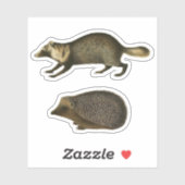 Egel en Marten Realistic  Illustration Sticker (Vel)