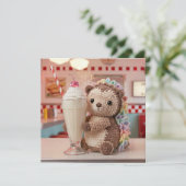 Egel en Milkshake | Blanco Feestdagenkaart (Staand voorkant)