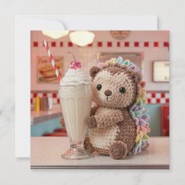 Egel en Milkshake | Blanco Feestdagenkaart