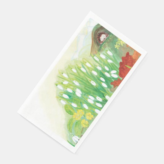 Egel en Snowdrops Illustratie Servet (Hoek)
