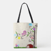 Egel- en uilenontwerp gepersonaliseerd tote bag (Achterkant)