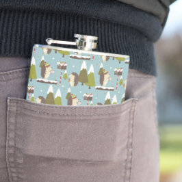 Egel en witte kerst heupfles