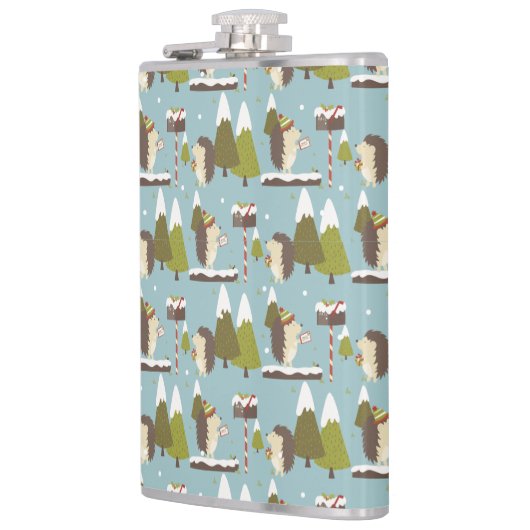 Egel en witte kerst heupfles (Links)