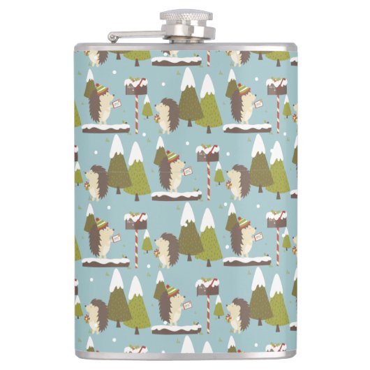 Egel en witte kerst heupfles (Voorkant)