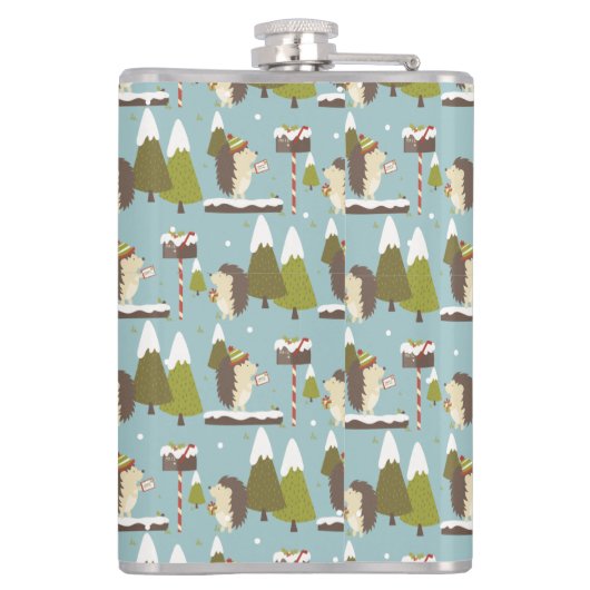 Egel en witte kerst heupfles (Achterkant)