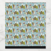 Egel en witte kerst wijn etiket (Enkel label)