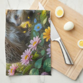 Egel familie keukenhanddoek (Quarter Fold)