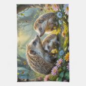 Egel familie keukenhanddoek (Verticaal)