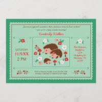 Egel Family Unisex Baby shower Uitnodiging