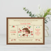 Egel Family Unisex Baby shower Uitnodiging (Staand voorkant)