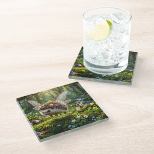 Egel Fee Whimsische Fantasie Glazen Onderzetter