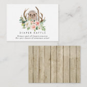 Egel floral Diaper omhullingskaart Raffle Informatiekaartje (Voorkant / Achterkant)