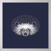 Egel | Forest Animal Hedegel Wall Print (Voorkant)