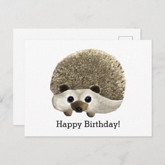 Egel Gelukkige Verjaardag Briefkaart (Voorkant / Achterkant)