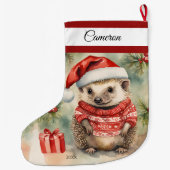 Egel gepersonaliseerde grote kerstkous kerstsok (Achterkant)