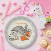 Egel grafiet papieren bordje (Feest)