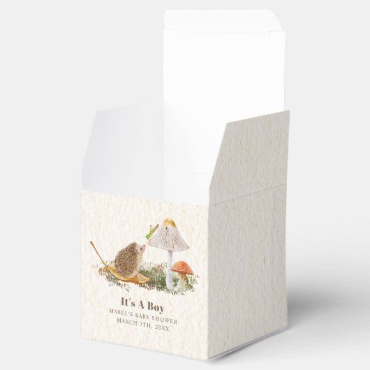 Egel Grasshopper Mushroom Woodland Baby shower Bedankdoosjes (Geopend)