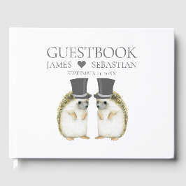 Egel Grooms Cute Gay Couple Weddenschap Gastenboek