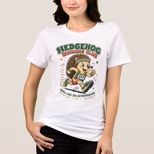 Egel Hardloopclub Cute Mascotte Shirt (Voorkant)