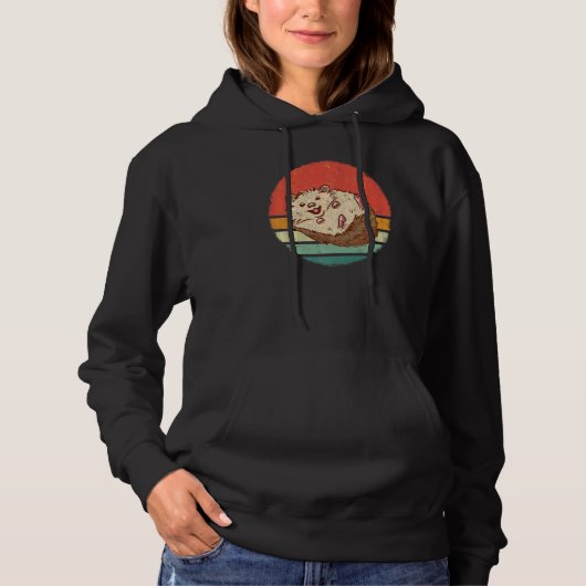 Egel hedégel Prickly Hoglet Retro Sunset Hoodie (Voorkant)