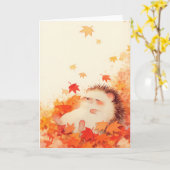 Egel Herfst Slappertje Kaart (Gele Bloem)