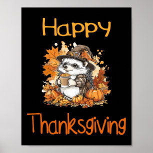 Egel Herfst Thanksgiving Happy Thanksgiving Poster