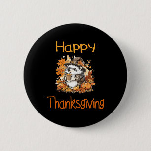 Egel Herfst Thanksgiving Happy Thanksgiving Ronde Button 5,7 Cm