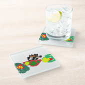 Egel herfst wild glazen onderzetter (Schuin)