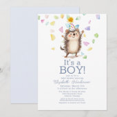 Egel Het is een Baby shower Kaart (Voorkant / Achterkant)