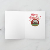 Egel holly jolly xmas feestdagen kaart (Binnen)