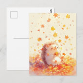 Egel Houder Gele Herfst Esdorenblad Briefkaart (Voorkant / Achterkant)