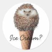 Egel Ice Cream Ronde Sticker (Voorkant)