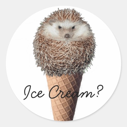 Egel Ice Cream Ronde Sticker (Voorkant)