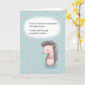 Egel Ik hou van je Jubileum Valentijnsdag Kaart (Gele Bloem)