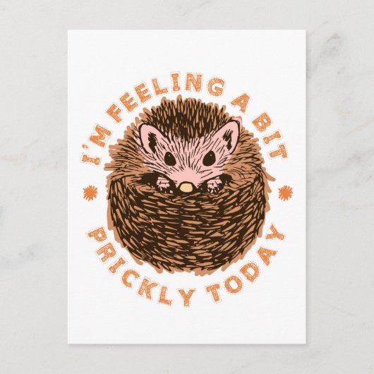 Egel, ik voel me vandaag een beetje wrang briefkaart (Voorkant)