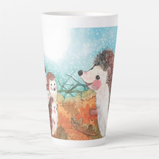 Egel-illustratie Latte Mok (Voorkant)