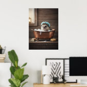 Egel in badkuip poster (Thuiskantoor)