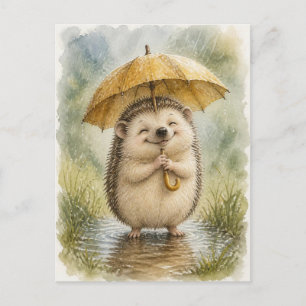 Egel in de regen briefkaart