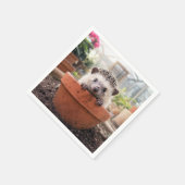 Egel in een Aarden Bloempot Servet (Hoek)