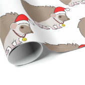 Egel in een kersthat cadeaupapier (Rol Hoek)