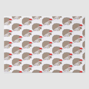 Egel in een kersthat tissuepapier