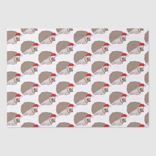 Egel in een kersthat tissuepapier (Voorkant)