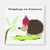 Egel in een Rode Toque Magneet (Voorkant)