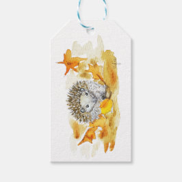 Egel In Herfstbladeren Cadeaulabel