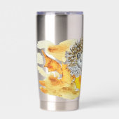 Egel In Herfstbladeren Geïsoleerde Drinkbeker (Voorkant)
